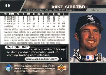 1999 Upper Deck #69 Mike Sirotka Back