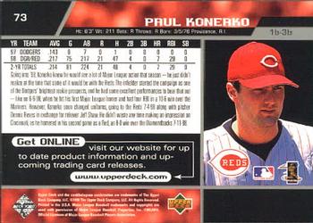 1999 Upper Deck #73 Paul Konerko Back