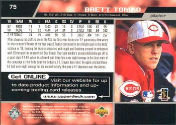 1999 Upper Deck #75 Brett Tomko Back