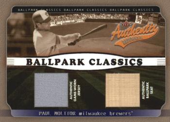 2002 Fleer Authentix - Ballpark Classics Memorabilia #BC-PM Paul Molitor Front