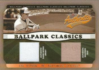 2002 Fleer Authentix - Ballpark Classics Memorabilia Gold #BC-CR Cal Ripken Jr. Front