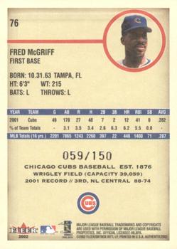 2002 Fleer Authentix - Front Row #76 Fred McGriff  Back