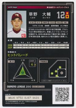 2010 Bandai Owners League 02 #OL02091 Daisuke Kusano Back