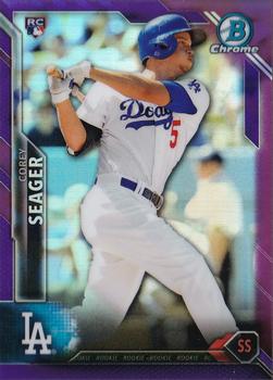 2016 Bowman Chrome - Purple Refractor #40 Corey Seager Front