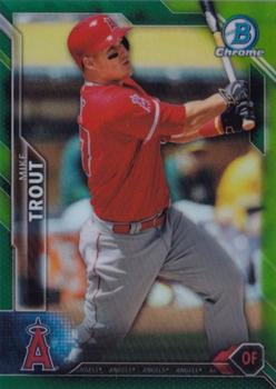 2016 Bowman Chrome - Green Refractor #1 Mike Trout Front