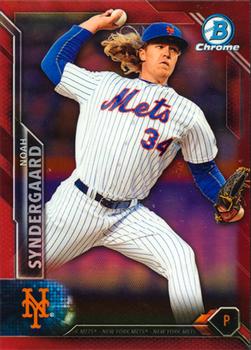 2016 Bowman Chrome - Red Refractor #18 Noah Syndergaard Front
