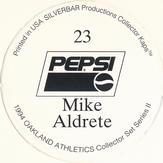 1994 Target Oakland Athletics Collector Kaps #23 Mike Aldrete Back