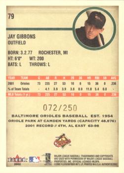 2002 Fleer Authentix - Second Row #79 Jay Gibbons  Back