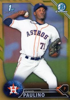 2016 Bowman Chrome - Prospects Gold Refractor #BCP213 David Paulino Front