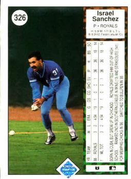 1989 Upper Deck #326 Israel Sanchez Back