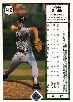 1989 Upper Deck #412 Pete Smith Back