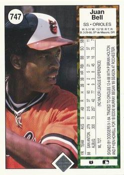 1989 Upper Deck #747 Juan Bell Back