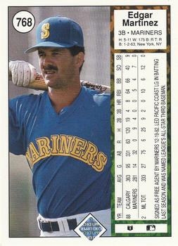 1989 Upper Deck #768 Edgar Martinez Back