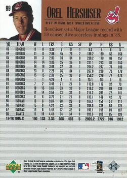 1999 Upper Deck Century Legends #99 Orel Hershiser Back