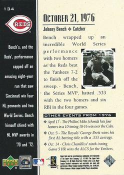 1999 Upper Deck Century Legends #134 Johnny Bench Back