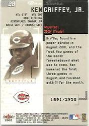 2002 Fleer Box Score - Classic Miniatures #28 Ken Griffey Jr.  Back