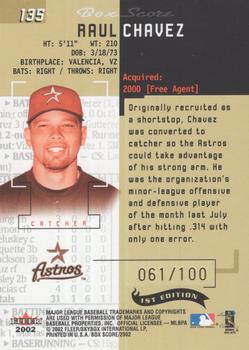 2002 Fleer Box Score - First Edition #135 Raul Chavez Back