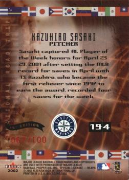 2002 Fleer Box Score - First Edition #194 Kazuhiro Sasaki Back