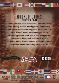 2002 Fleer Box Score - First Edition #205 Andruw Jones Back
