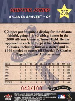 2002 Fleer Box Score - First Edition #256 Chipper Jones Back