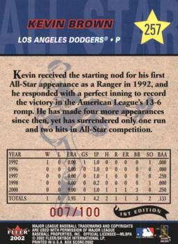 2002 Fleer Box Score - First Edition #257 Kevin Brown Back