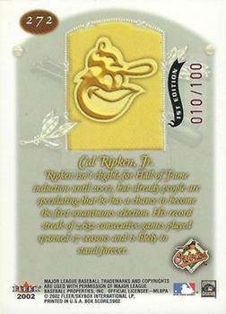 2002 Fleer Box Score - First Edition #272 Cal Ripken Jr. Back