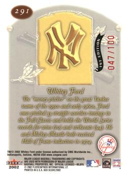 2002 Fleer Box Score - First Edition #291 Whitey Ford Back