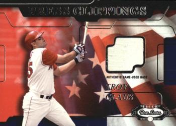 2002 Fleer Box Score - Press Clippings Game Used #NNO Troy Glaus Front