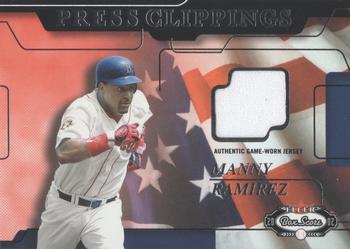 2002 Fleer Box Score - Press Clippings Game Used #NNO Manny Ramirez Front
