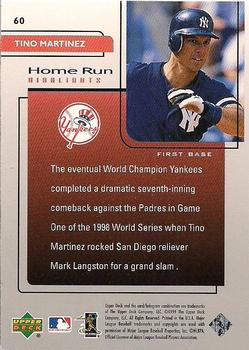 1999 Upper Deck Challengers for 70 #60 Tino Martinez Back