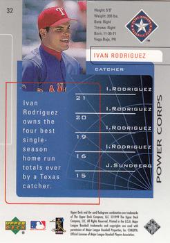 1999 Upper Deck Challengers for 70 #32 Ivan Rodriguez Back