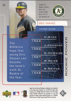 1999 Upper Deck Challengers for 70 #43 Eric Chavez Back