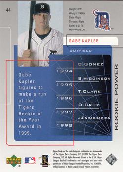 1999 Upper Deck Challengers for 70 #44 Gabe Kapler Back