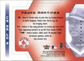 2002 Fleer E-X - Behind the Numbers #6 BN Pedro Martinez  Back