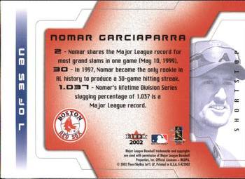 2002 Fleer E-X - Behind the Numbers #7 BN Nomar Garciaparra  Back