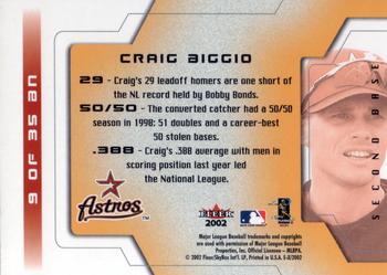 2002 Fleer E-X - Behind the Numbers #9 BN Craig Biggio  Back