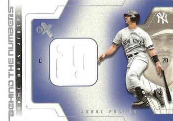 2002 Fleer E-X - Behind the Numbers Game Jersey #NNO Jorge Posada  Front