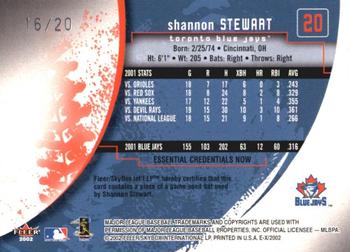 2002 Fleer E-X - Essential Credentials Now #20 Shannon Stewart Back