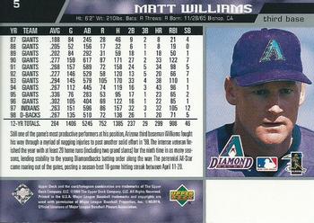 1999 Upper Deck Encore #5 Matt Williams Back