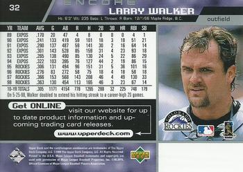 1999 Upper Deck Encore #32 Larry Walker Back