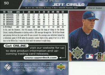 1999 Upper Deck Encore #50 Jeff Cirillo Back