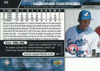 1999 Upper Deck Encore #55 Vladimir Guerrero Back