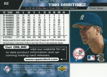 1999 Upper Deck Encore #62 Tino Martinez Back