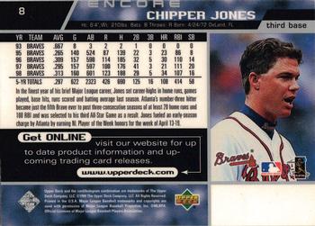 1999 Upper Deck Encore #8 Chipper Jones Back