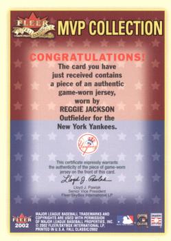 2002 Fleer Fall Classic - MVP Collection Game Used #NNO Reggie Jackson Back