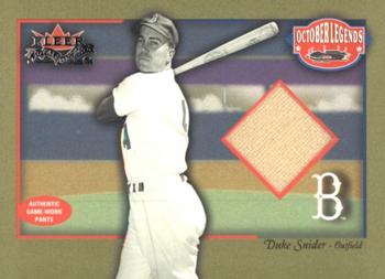 2002 Fleer Fall Classic - October Legends Game Used #NNO Duke Snider Front