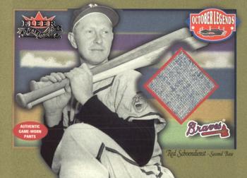 2002 Fleer Fall Classic - October Legends Game Used #NNO Red Schoendienst Front