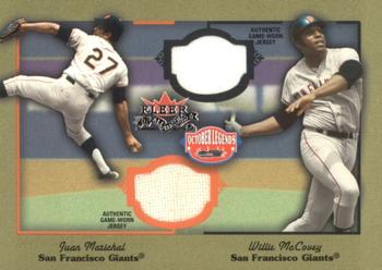 2002 Fleer Fall Classic - October Legends Game Used Dual #NNO Juan Marichal / Willie McCovey Front