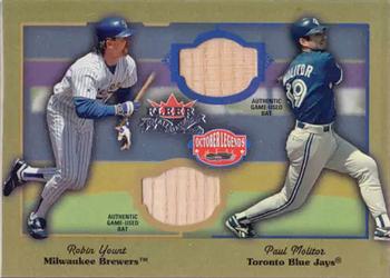 2002 Fleer Fall Classic - October Legends Game Used Dual #NNO Robin Yount / Paul Molitor Front