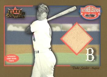 2002 Fleer Fall Classic - October Legends Game Used Gold #NNO Duke Snider Front